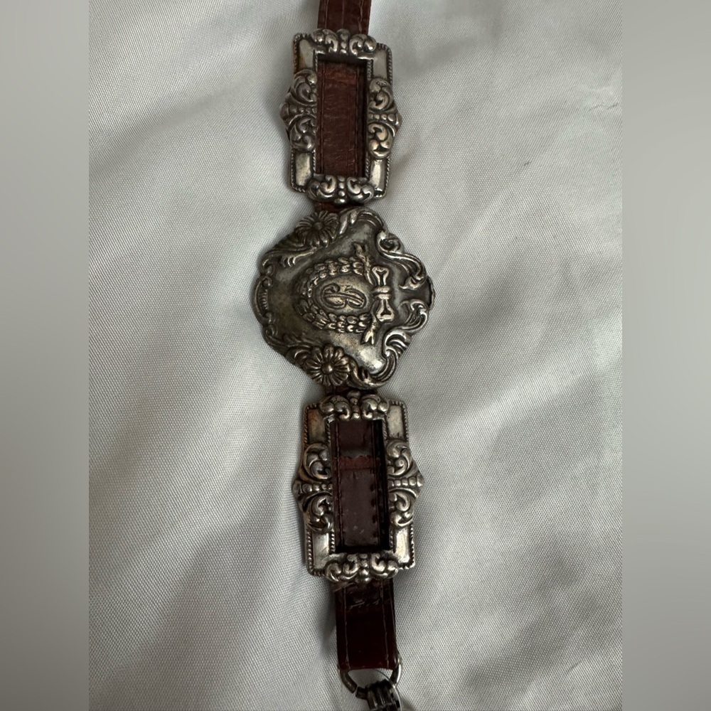 Brighton 1993 4150 Leather Medallion Concho Women’s Belt Size Medium - Picture 5 of 10